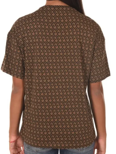 Moteriska palaidine trumpomis rankovemis ruda jijil is nugaros