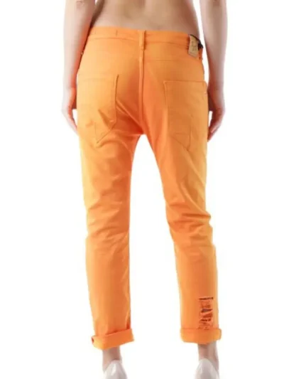 moteriskos plesytos geltonos kelnes 525 is nugaros