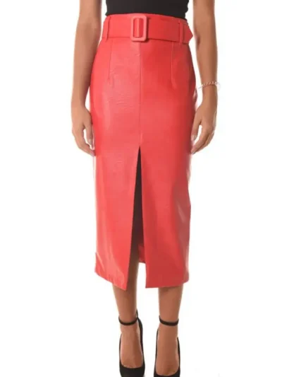 Raudonas Maxi sijonas jijil