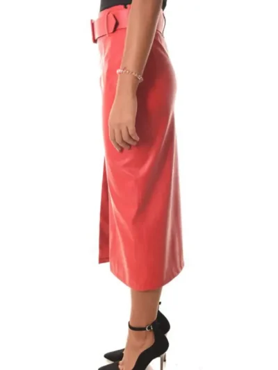 Raudonas Maxi sijonas jijil is sono