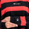 Moteriskas dryzuotas Champion raudona juoda dzemperio rankoves