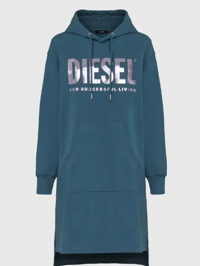 Diesel oversized stiliaus trikotažinė zalia suknele priekis