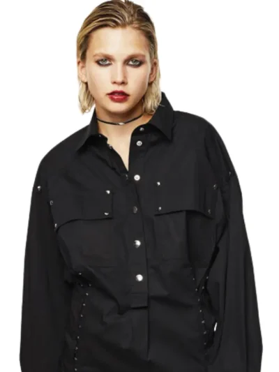 Diesel oversized stiliaus juoda suknele - marskiniai