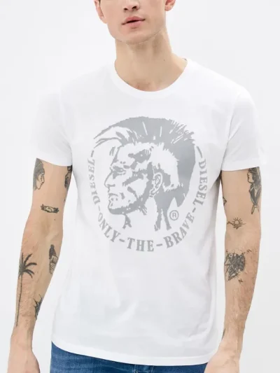 Diesel vyriski balti marskineliai trumpomis rankovemis