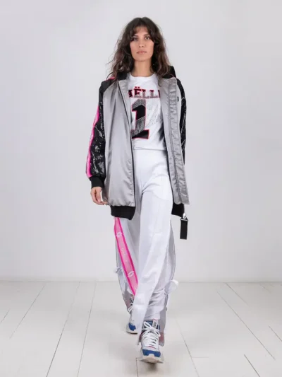 Gaelle X Lotto moteriska pilka oversized bomber striuke is priekio