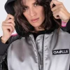 Gaelle X Lotto moteriska pilka oversized bomber striuke su gobtuvu