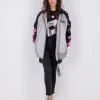 Gaelle X Lotto moteriska pilka oversized bomber striuke su juodomis kelnemis