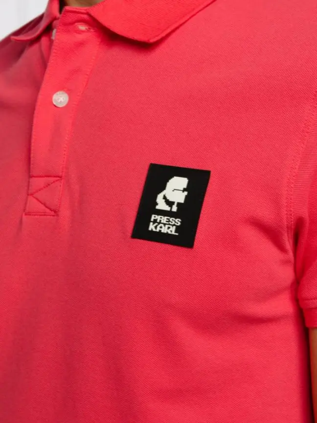 Karl Lagerfeld Polo roziniai marskineliai su logotipu