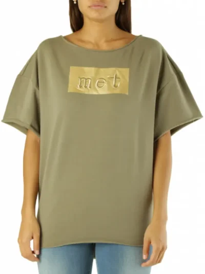 MET Moteriski zali marskineliai trumpomis rankovemis su logotipu