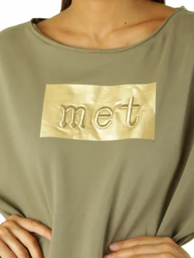 MET Moteriski zali marskineliai trumpomis rankovemis su logotipu is priekio