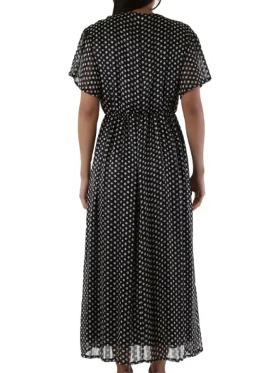 juoda ilga olivia hops suknele trumpomis rankovemis is nugaros