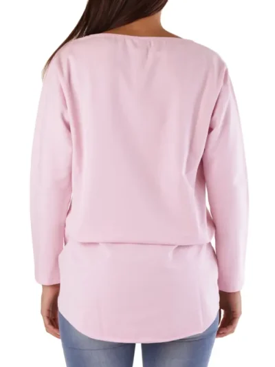 MET moteriskas rozinis dzemperis is nugaros