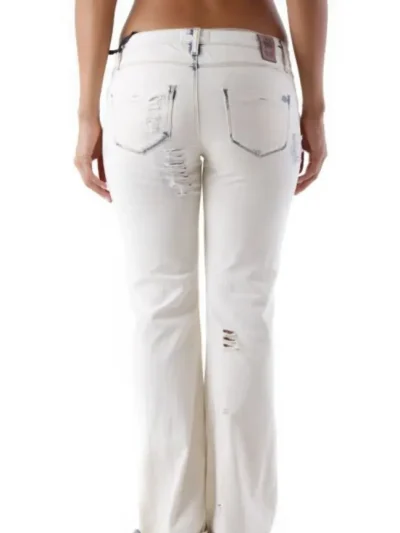 525 moteriski plesyti balti dzinsai is nugaros