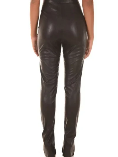 jijil moteriskos juodos eko odos kelnes is nugaros