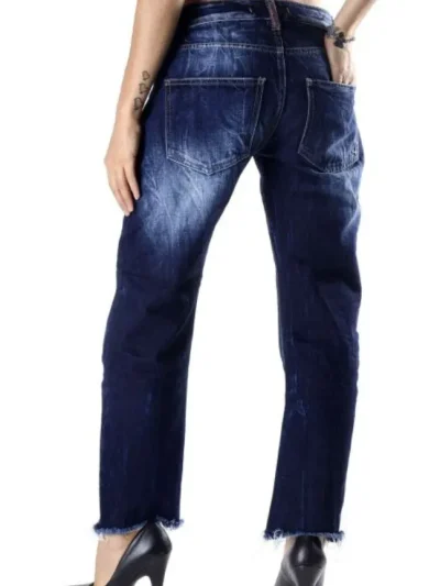 Sexy Women Moteriski tamsiai melyni dzinsai is nugaros