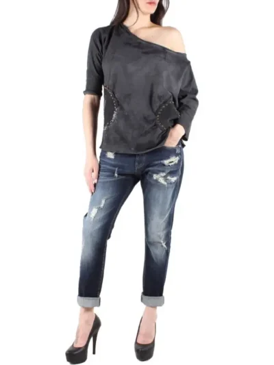 Sexy Women Moteriski tamsiai melyni plesyti dzinsai is toli