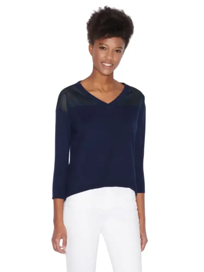 Moteriskas melynas megztinis Armani Exchange