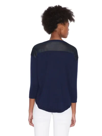 Moteriskas melynas megztinis Armani Exchange is nugaros