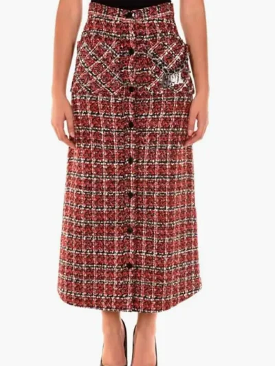 Raudonas ilgas sijonas Gaelle Paris