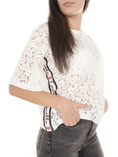 Moteriska balta palaidine trumpomis rankovemis Gaelle Paris