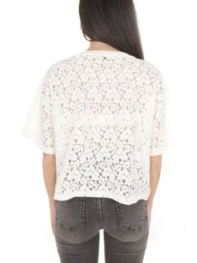 Moteriska balta palaidine trumpomis rankovemis Gaelle Paris is nugaros