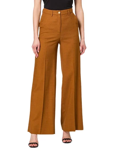 PINKO Moteriskos Palazzo linines kelnes Acuto is priekio