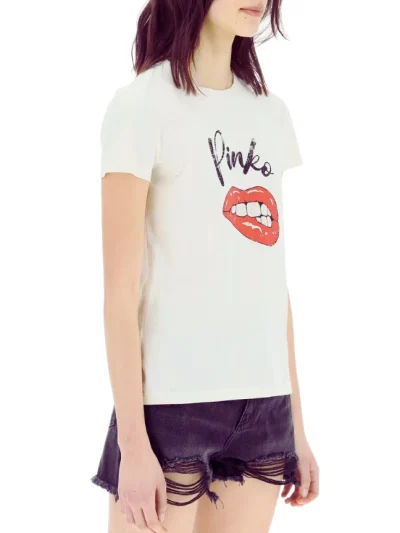 PINKO Moteriska balta maikuts is priekio